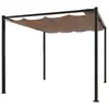 Image de Pergola autoportante 3 x 3 m en acier avec toile taupe