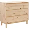 Image de Commode en pin massif 3 tiroirs bois clair
