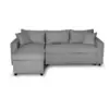 Image de Canapé d'angle convertible coffre noir en microfibre - gris