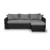 Image de Canapé d'angle convertible coffre noir en simili microfibre gris/noir
