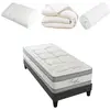 Image de Pack 5* matelas + sommier + accessoires 90x190 cm