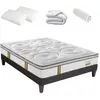 Image de Pack matelas ressorts + sommier + accessoires 160x200 cm