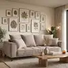 Image de Canapé 3 places velours droit beige