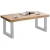 Image de Table basse réglable en bois de chêne et acier blanc