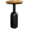Image de Table basse en bois de pin et métal noir