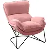 Image de Fauteuil en velours rose poudré