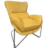 Image de Fauteuil en velours jaune moutarde