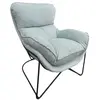 Image de Fauteuil en velours vert d'eau clair