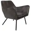 Image de Fauteuil lounge aspect cuir vintage gris très foncé