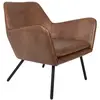 Image de Fauteuil lounge en aspect cuir vintage marron