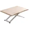 Image de Table basse rehaussable en chêne et acier blanc