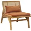 Image de Fauteuil scandinave en chêne, cannage et velours gris loup