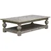 Image de Table basse rectangulaire style shabby chic en acacia beige