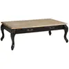 Image de Table basse rectangulaire style shabby chic, plateau en chêne noir