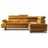 Image de Canapé d'angle droit convertible 5 places en velours jaune