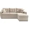 Image de Canapé d'angle réversible convertible 4 places en velours beige