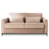 Image de Canapé convertible express 3 places en velours matelas 12 cm beige