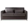 Image de Canapé convertible 3 places en velours matelas 12 cm gris foncé