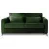Image de Canapé convertible express 3 places en velours matelas 12 cm vert