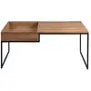 Image de Table basse effet bois et métal noir 105 cm bois