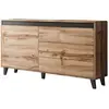 Image de Buffet bas effet bois et noir 3 tiroirs et 1 porte bois