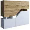 Image de Buffet haut 4 portes 120 cm bois / blanc