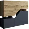 Image de Buffet haut 4 portes 120 cm bois / gris