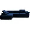 Image de Canapé d'angle convertible 5 places en velours bleu nuit