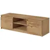 Image de Meuble tv 2 portes et 2 niches 120 cm noir / bois et bois