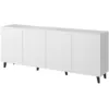 Image de Buffet bas 4 portes 200 cm noir / blanc