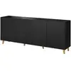 Image de Buffet bas 4 portes 200 cm noir / blanc