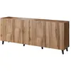 Image de Buffet bas 4 portes effet bois 200 cm marron