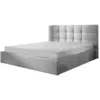 Image de Lit coffre 160x200 en tissu gris clair