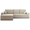 Image de Canapé d'angle convertible 4 places coffre en velours côtelé beige