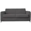 Image de Canapé convertible 3 places en velours côtelé matelas 12 cm gris foncé