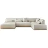 Image de Canapé panoramique d'angle droit 7 places en tissu beige