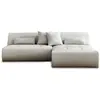 Image de Canapé d'angle 4 places en tissu gris clair
