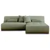 Image de Canapé modulable d'angle réversible 4 places en tissu vert sauge