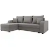 Image de Canapé d'angle réversible convertible 4 places en tissu gris clair