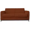 Image de Canapé convertible 3 places en velours côtelé matelas 12 cm terracotta