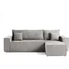 Image de Canapé d'angle réversible convertible 4 places en velours côtelé gris