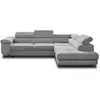 Image de Canapé d'angle droit convertible 5 places en velours côtelé gris clair