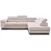 Image de Canapé d'angle droit convertible 5 places en velours côtelé beige