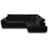 Image de Canapé d'angle droit convertible 5 places en velours noir