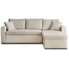Image de Canapé d'angle convertible 4 places en velours côtelé beige