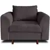 Image de Fauteuil en velours côtelé gris foncé