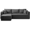 Image de Canapé d'angle réversible convertible 4 places en tissu gris foncé