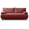 Image de Canapé droit convertible 3 places en velours texturé rose