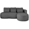 Image de Canapé d'angle droit convertible 4 places en tissu bouclette gris