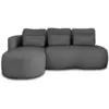 Image de Canapé d'angle gauche 4 places en tissu bouclette gris foncé